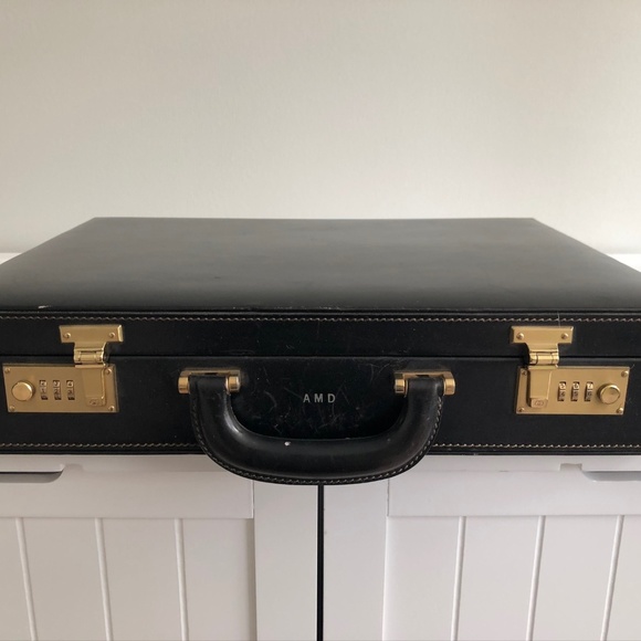 vintage gucci briefcase leather